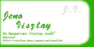 jeno viszlay business card